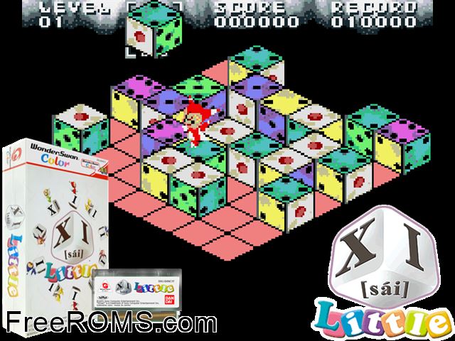 XI (Sai) Little (J) Wonderswan game showing 3D box cover and gameplay screenshot