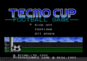 Tecmo Cup Football Game Screen Shot 1