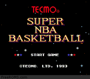 Tecmo Super NBA Basketball Screen Shot 1
