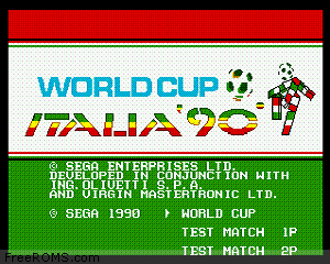 World Cup Italia '90 Screen Shot 1