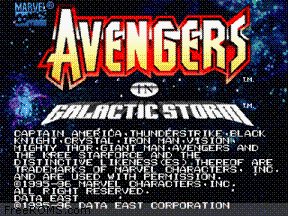 Avengers In Galactic Storm (US) - Additional screenshot #1 for MAME