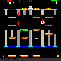 Burger Time (Data East set 1) - Additional screenshot #2 for MAME
