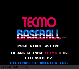 Tecmo Baseball Screen Shot 1