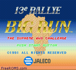 Jaleco Rally - Big Run - The Supreme 4WD Challenge Screen Shot 1